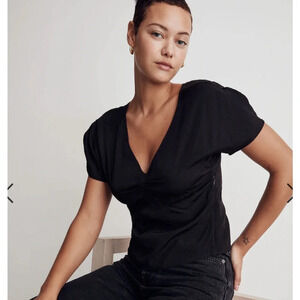 NWT Madewell Womens V-Neck Blouse Size 2‎ Retails $88